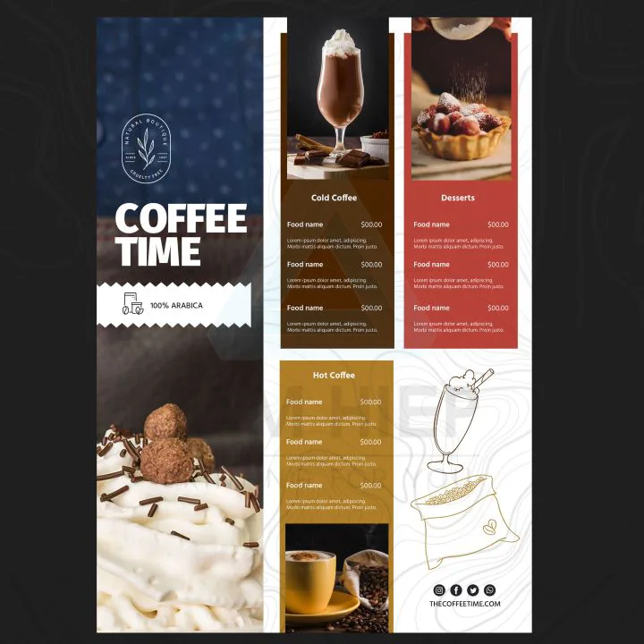 đặt in menu quán cà phê theo yêu cầu 