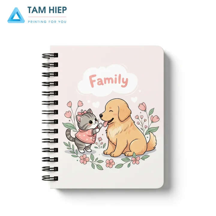 in sổ tay mini bìa cứng lò xo gáy